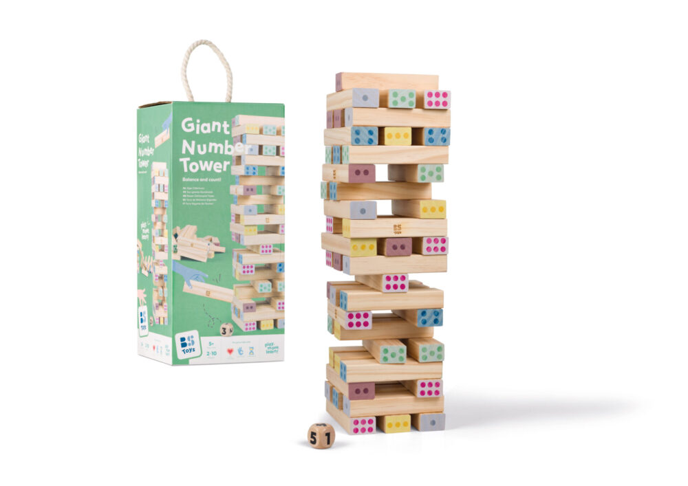 משחק ג’ינגה קוביות עץ מספרים – Giant Number Tower